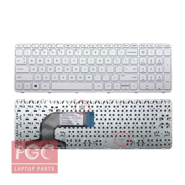 کیبورد لپ تاپ HP Pavilion 15-N، رنگ سفید، با طرح QWERTY استاندارد
